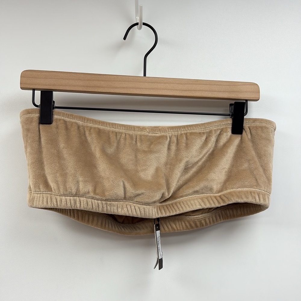 NWT Skims Belour Stretchy Velour Bandeau Bra Bralette Lounge Honey Tan 2XL - Picture 4 of 6
